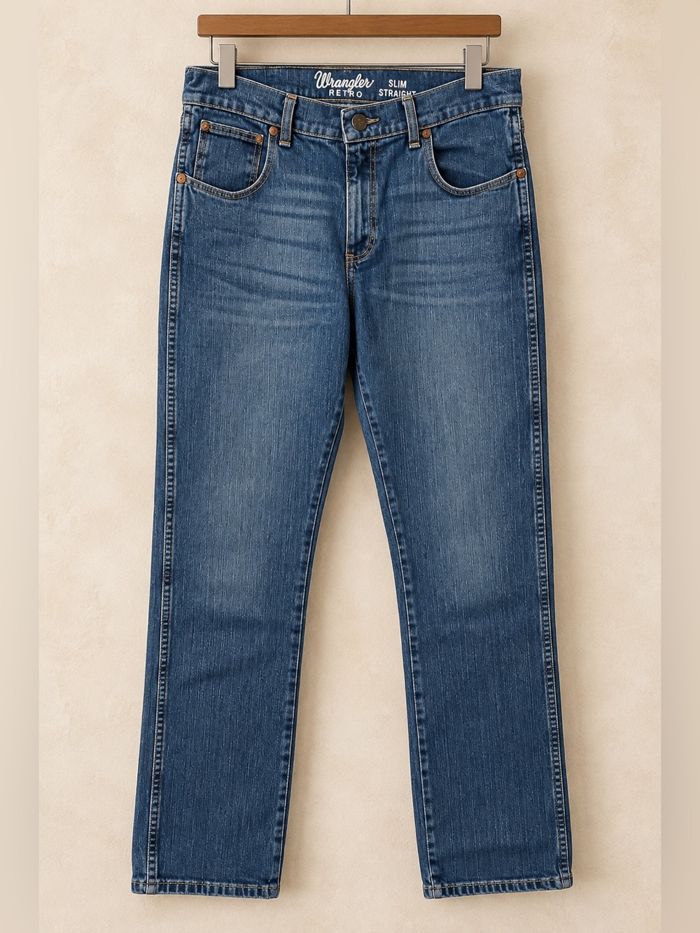 Wrangler Jeans Retro Slim Fit Straight Leg Men’s 36x34 Cotton Stretch Casual